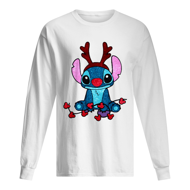 Stitch Diamond Christmas Shirt Long Sleeved T-shirt 