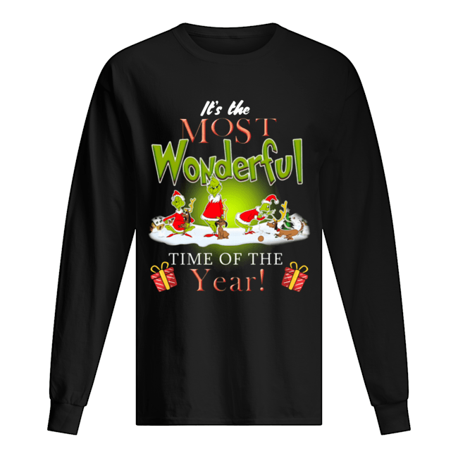 The Most Wonderful Grinch Time of The Year Christmas Long Sleeved T-shirt 