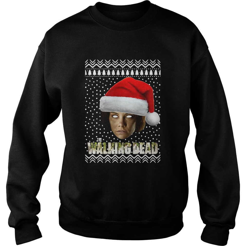 The Walking Dead Maggie Greene Santa Hat Ugly Christmas Sweatshirt