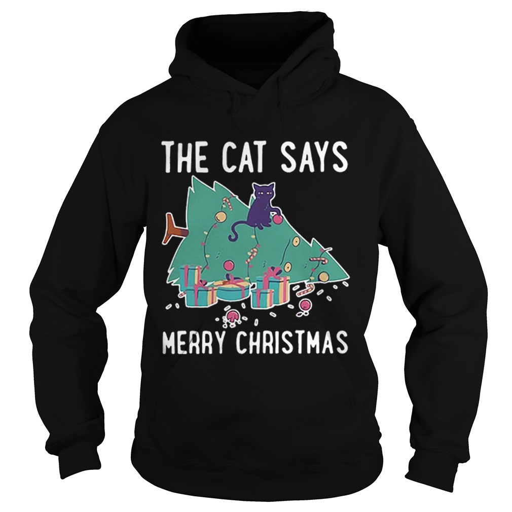 The cat says Merry Christmas Hoodie