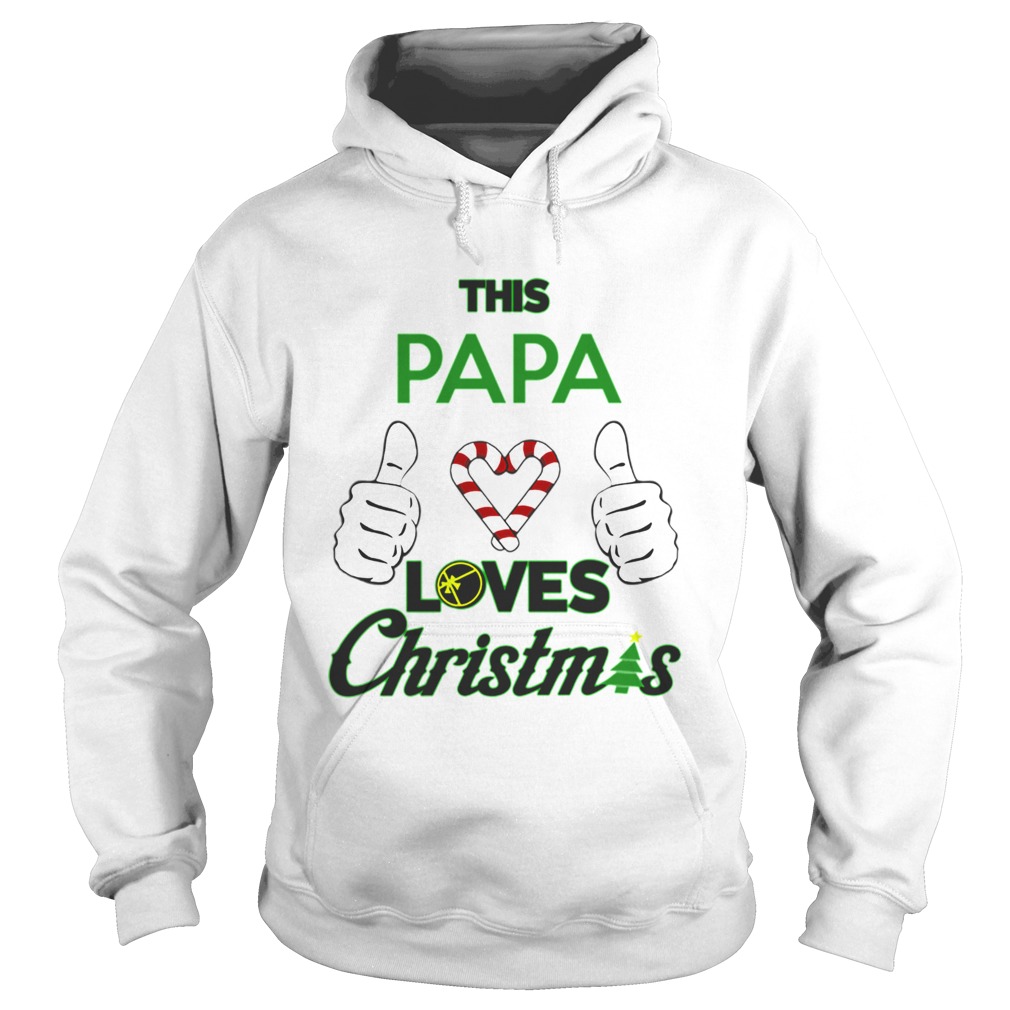 This Papa Loves Christmas Cool Funny Grandparent Holiday Hoodie