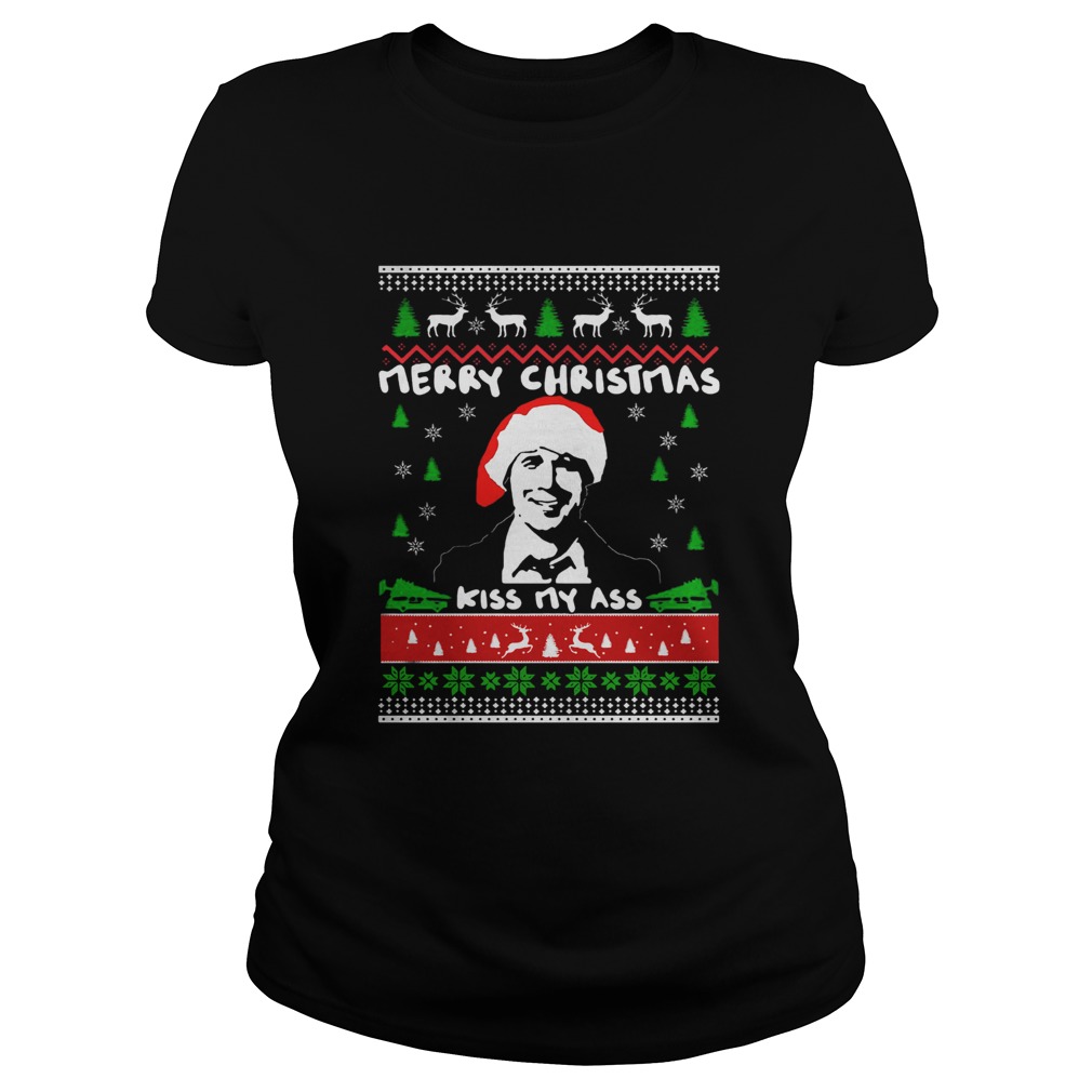 Top Clark Griswold Merry Christmas Kiss My Ass Classic Ladies
