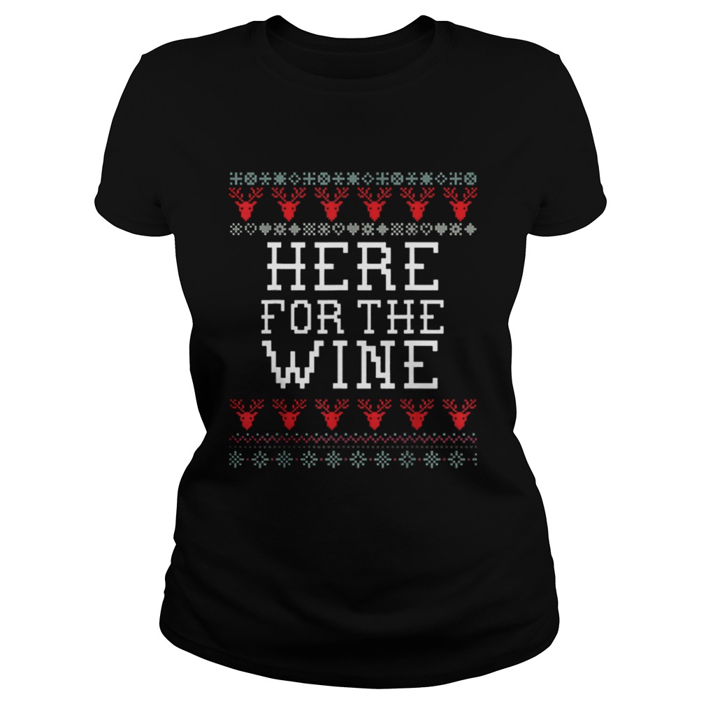 Top Wine Funny Holiday Ugly Christmas Classic Ladies