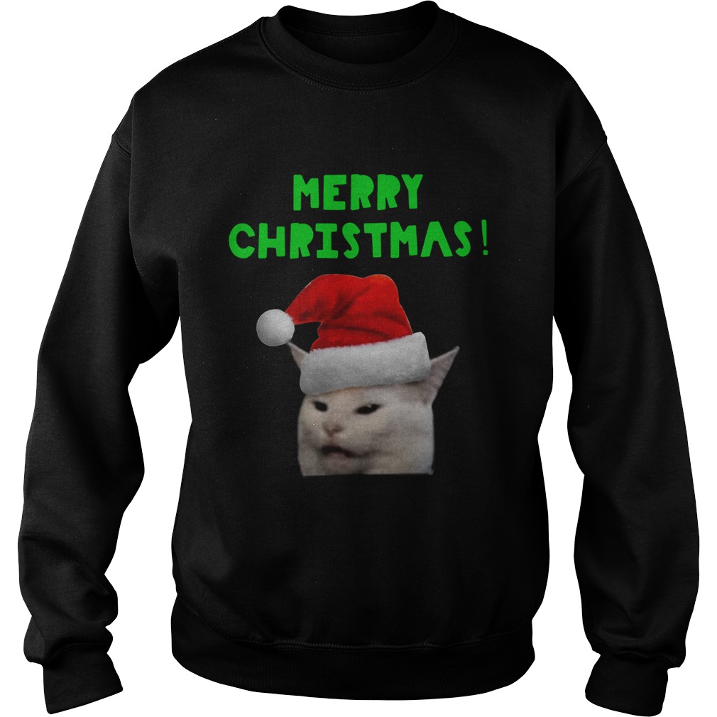 Yelling woman Cat Merry Christmas Sweatshirt