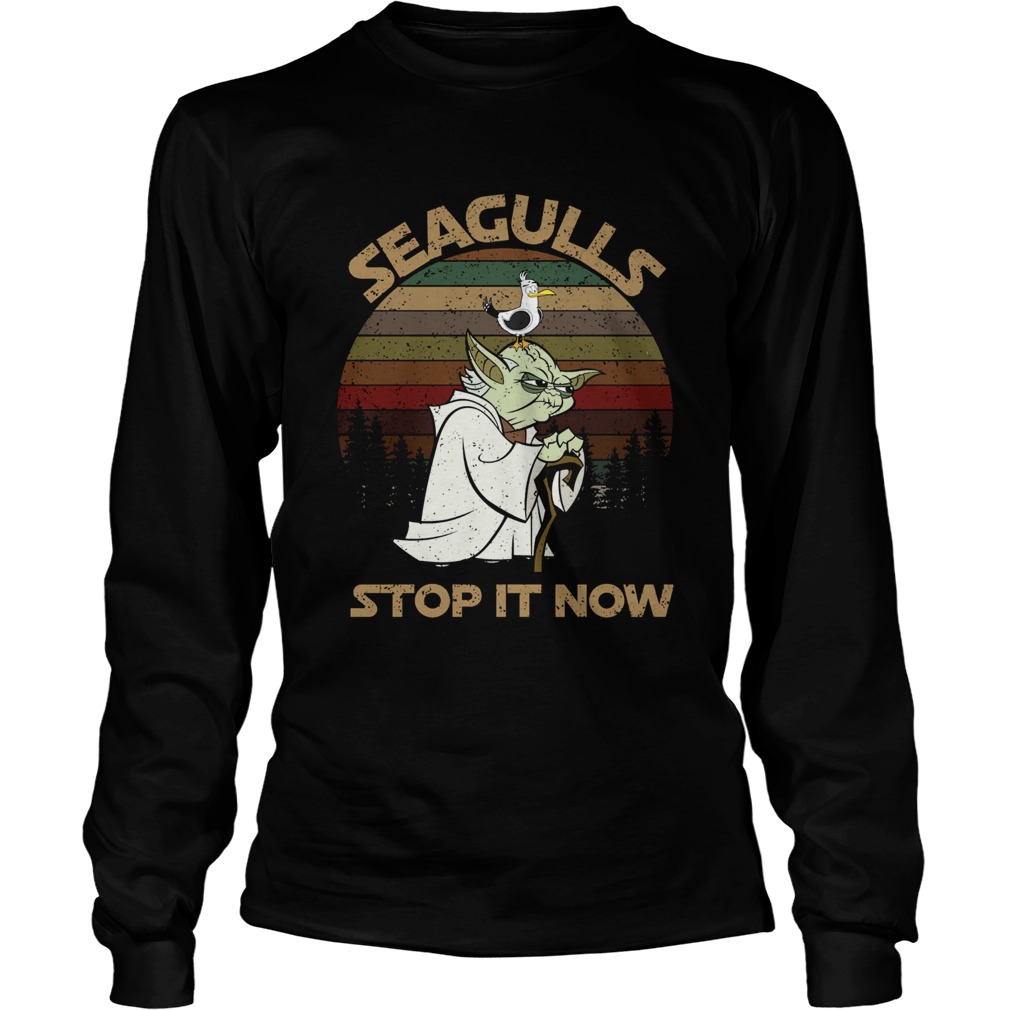 Yoda Seagulls Stop It Now Vintage LongSleeve