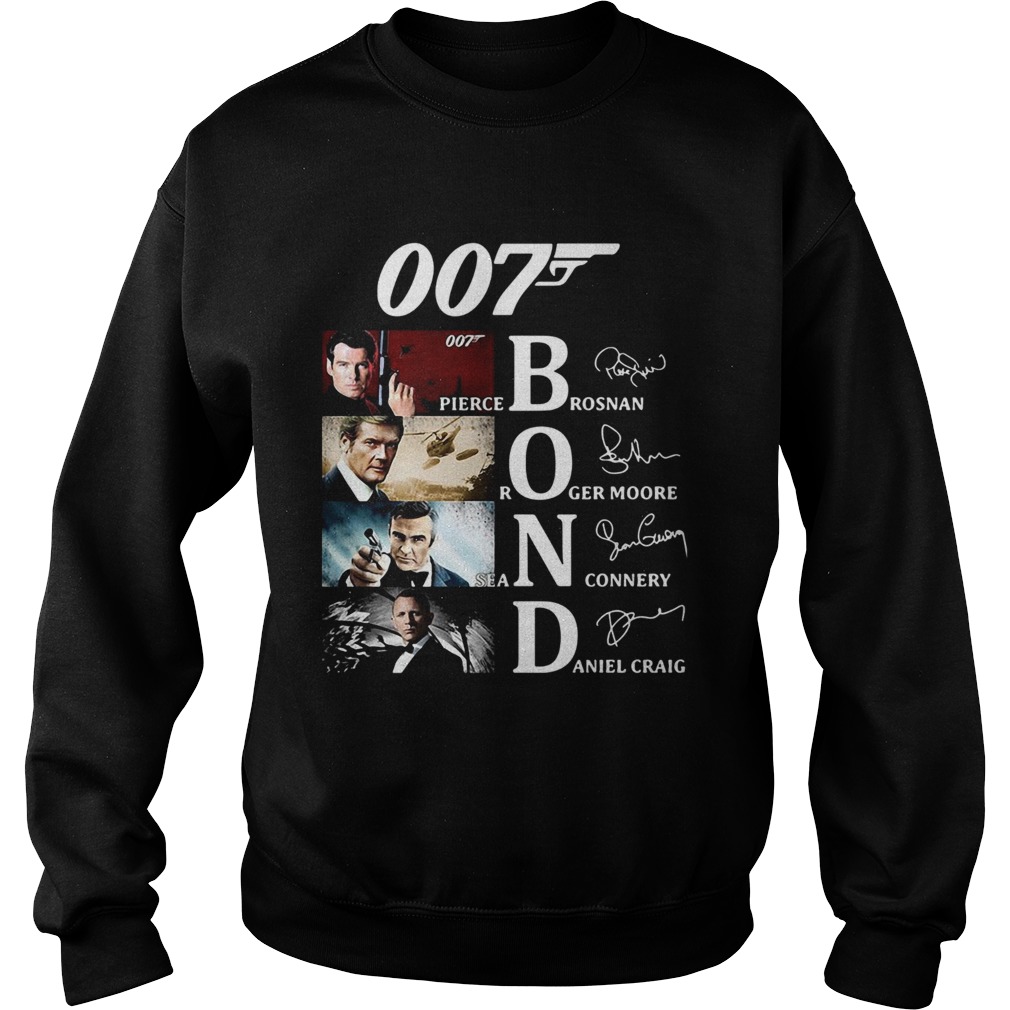 007 Pierce Brosnan Roger Moore Sean Connery Daniel Craig Signatures Sweatshirt