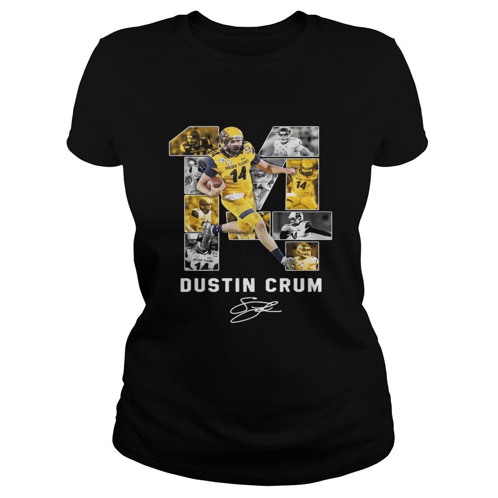 14 Dustin Crum Kent State Golden Flashes football Signature Classic Ladies