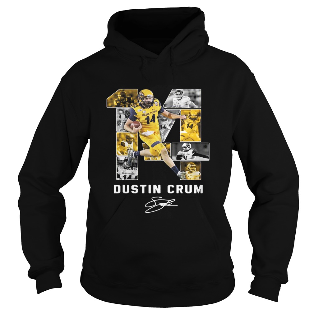 14 Dustin Crum Kent State Golden Flashes football Signature Hoodie