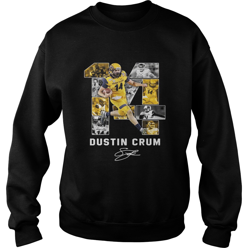 14 Dustin Crum Kent State Golden Flashes football Signature Sweatshirt