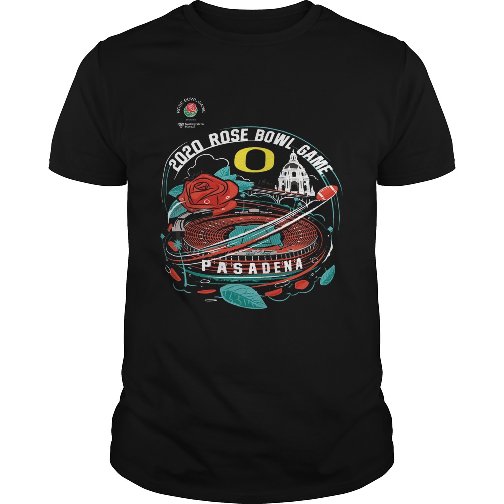 Oregon Ducks 2020 Rose Bowl Game Bound Illustration Pasadena shirt