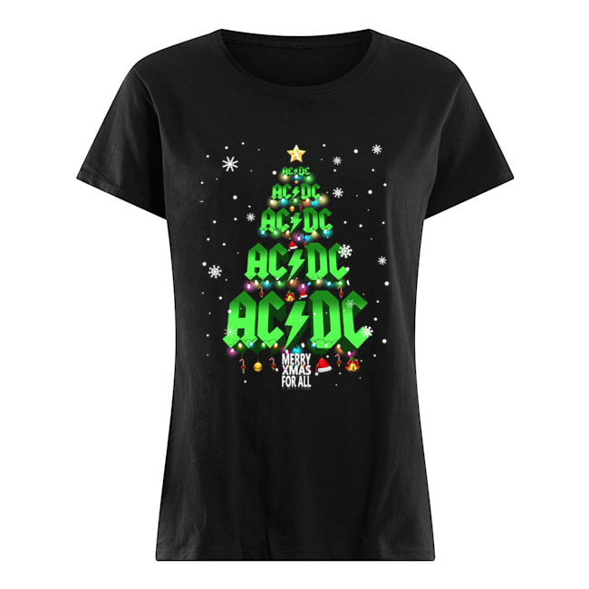 AC DC tree Christmas merry Xmas for all Classic Women's T-shirt