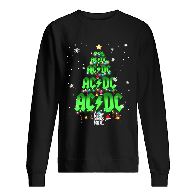 AC DC tree Christmas merry Xmas for all Unisex Sweatshirt