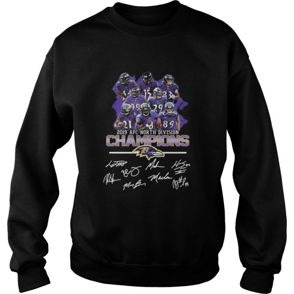 AFC North 2019 Division Champions Baltimore Ravens Signatures Team  Sweatshirt