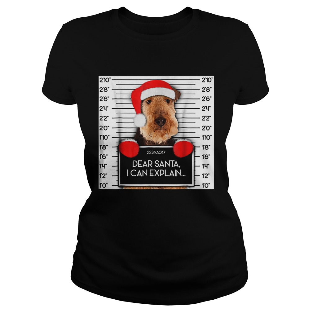 Airedale Terrier Lover Santa Hat Dog Christmas Classic Ladies