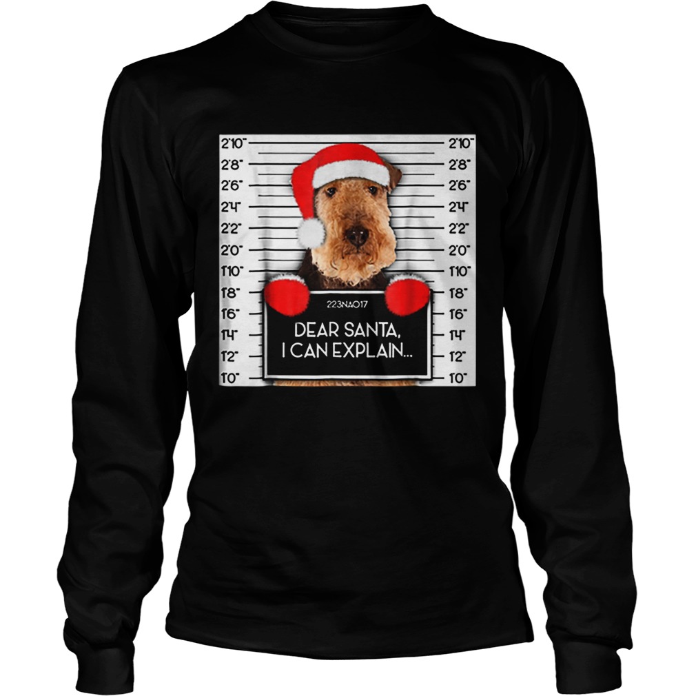 Airedale Terrier Lover Santa Hat Dog Christmas LongSleeve