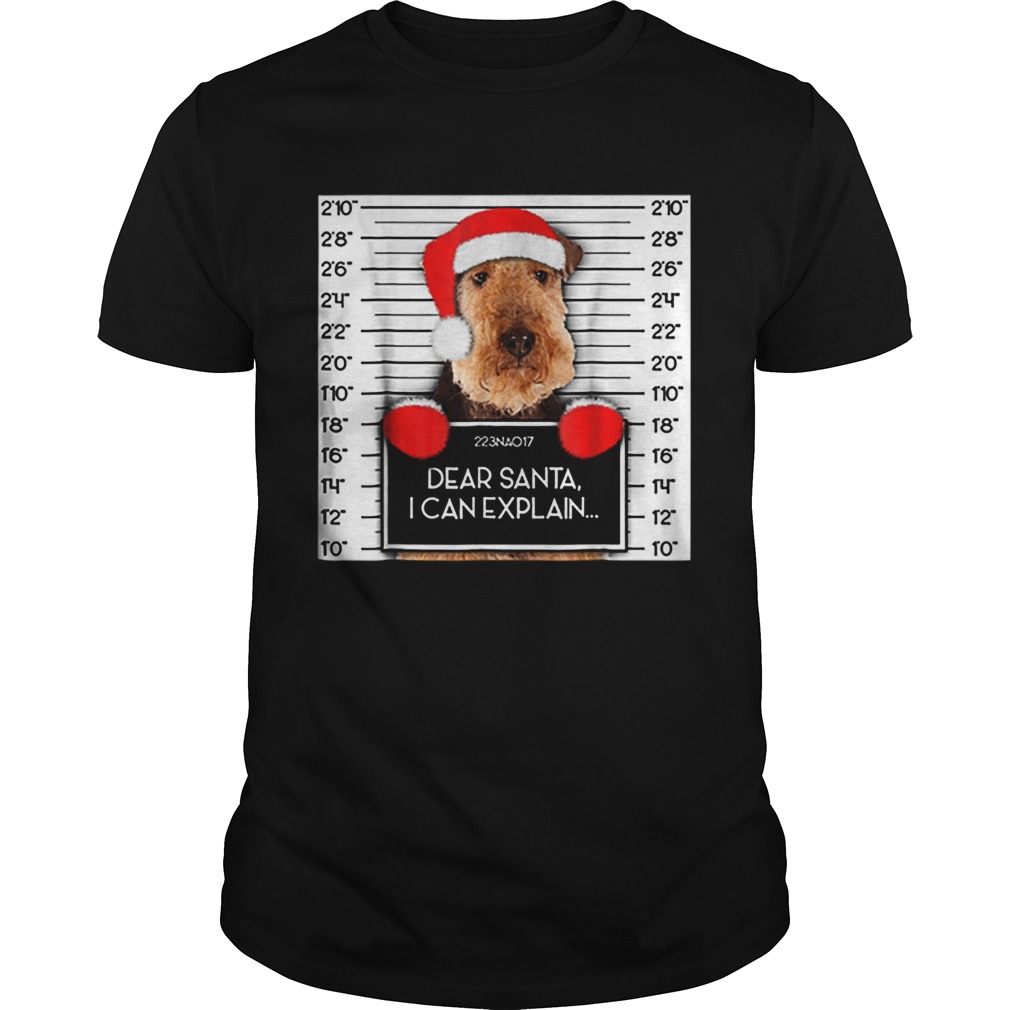 Airedale Terrier Lover Santa Hat Dog Christmas shirt