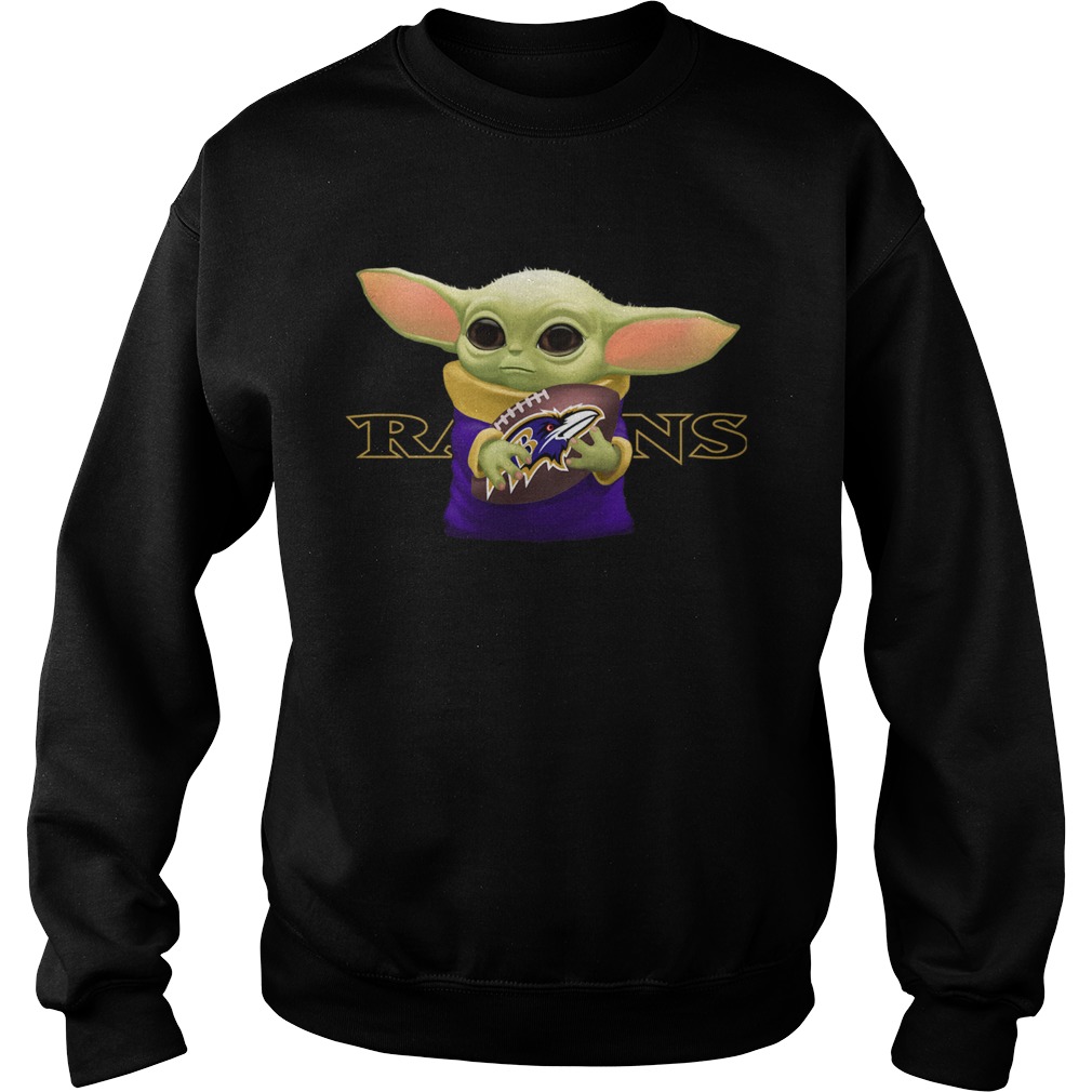 Baby Yoda Hug Baltimore Ravens Sweatshirt