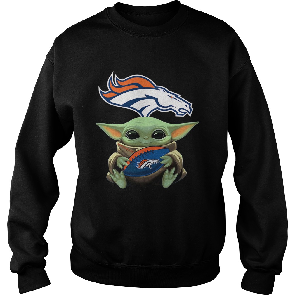 Baby Yoda Hug Denver Broncos Sweatshirt