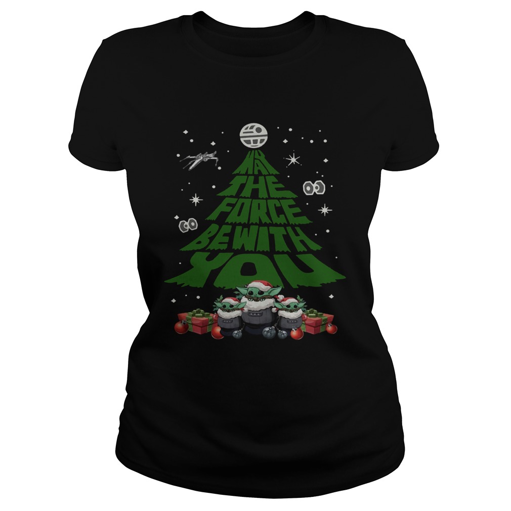 Baby Yoda May The Force Be With With You Christmas Tree Classic Ladies