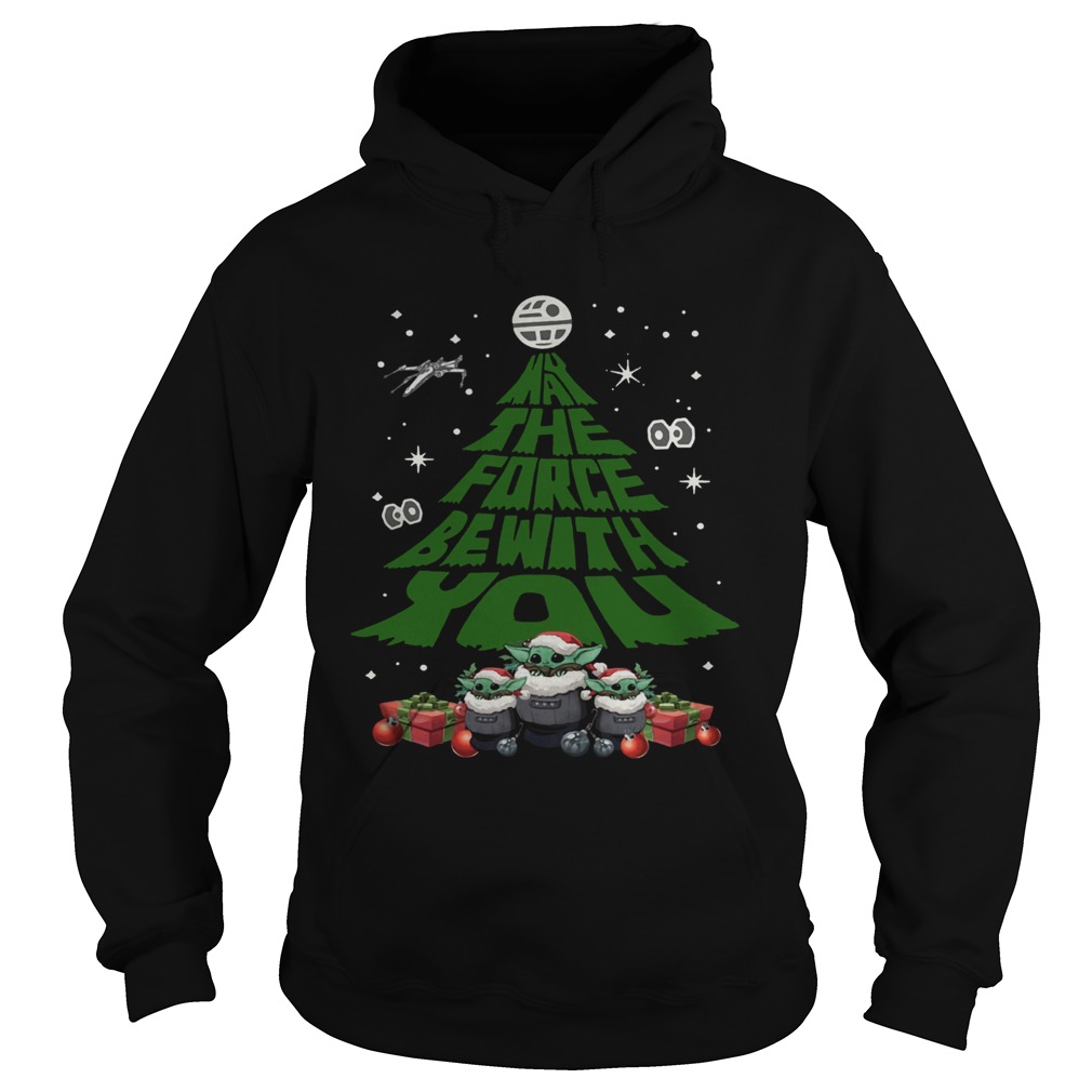 Baby Yoda May The Force Be With With You Christmas Tree Hoodie