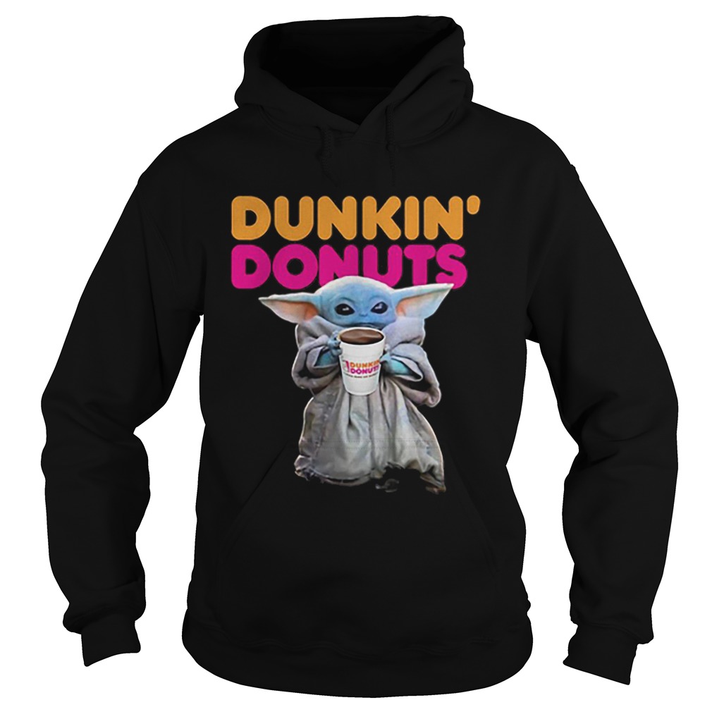Baby Yoda holding Dunkin Donuts Star Wars Hoodie