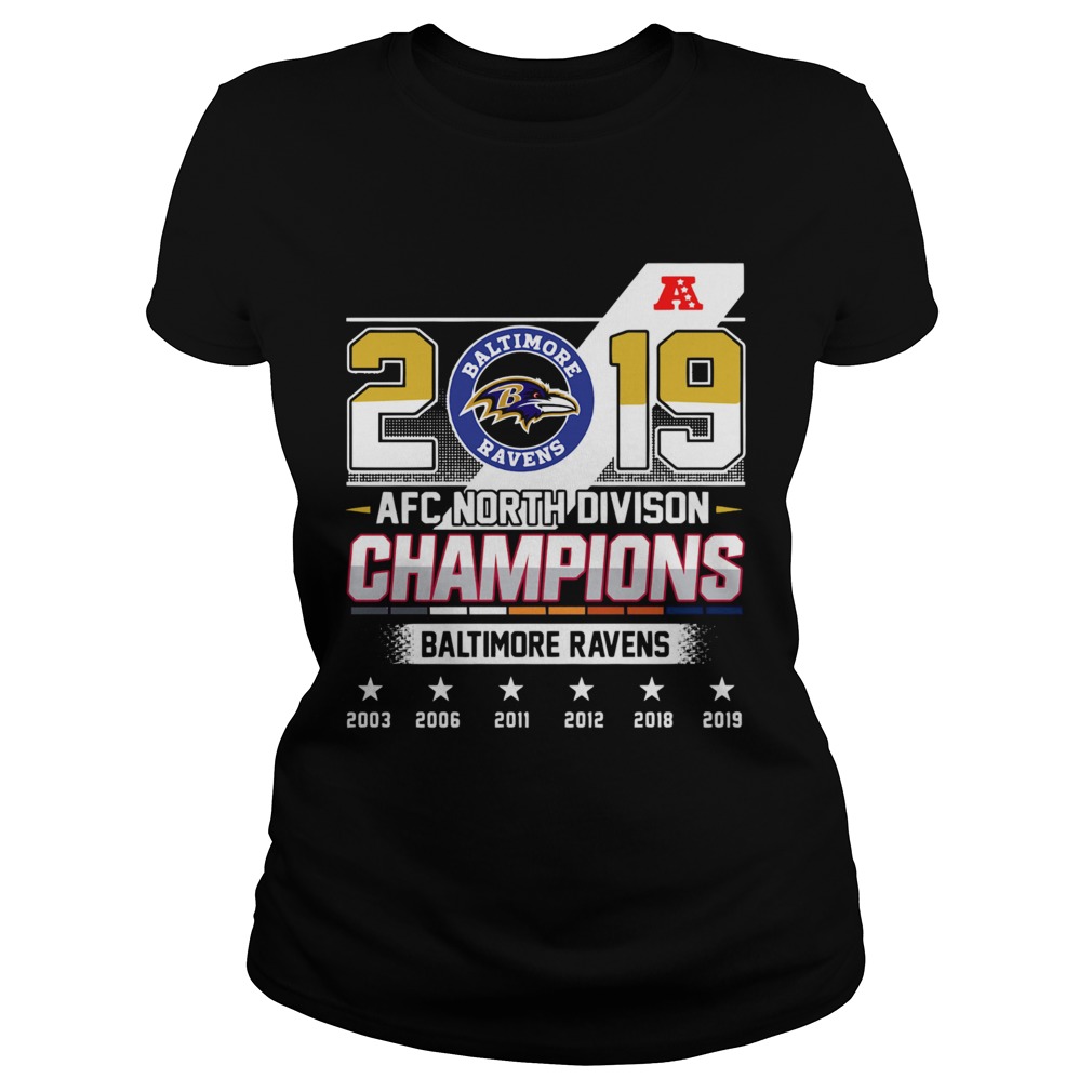 Baltimore Ravens Afc North Division Champions 2019 Classic Ladies