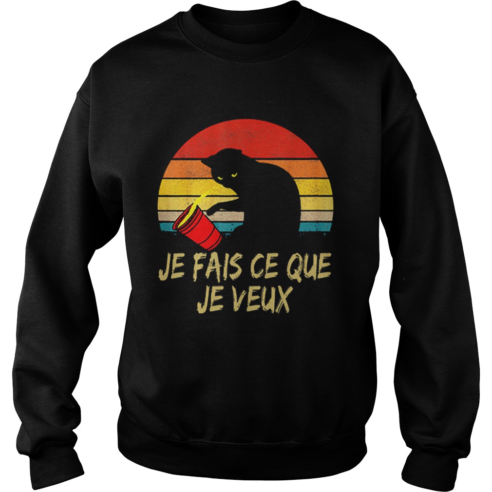 Black Cat Je Fais Ce Que Je Veux Vintage Sweatshirt