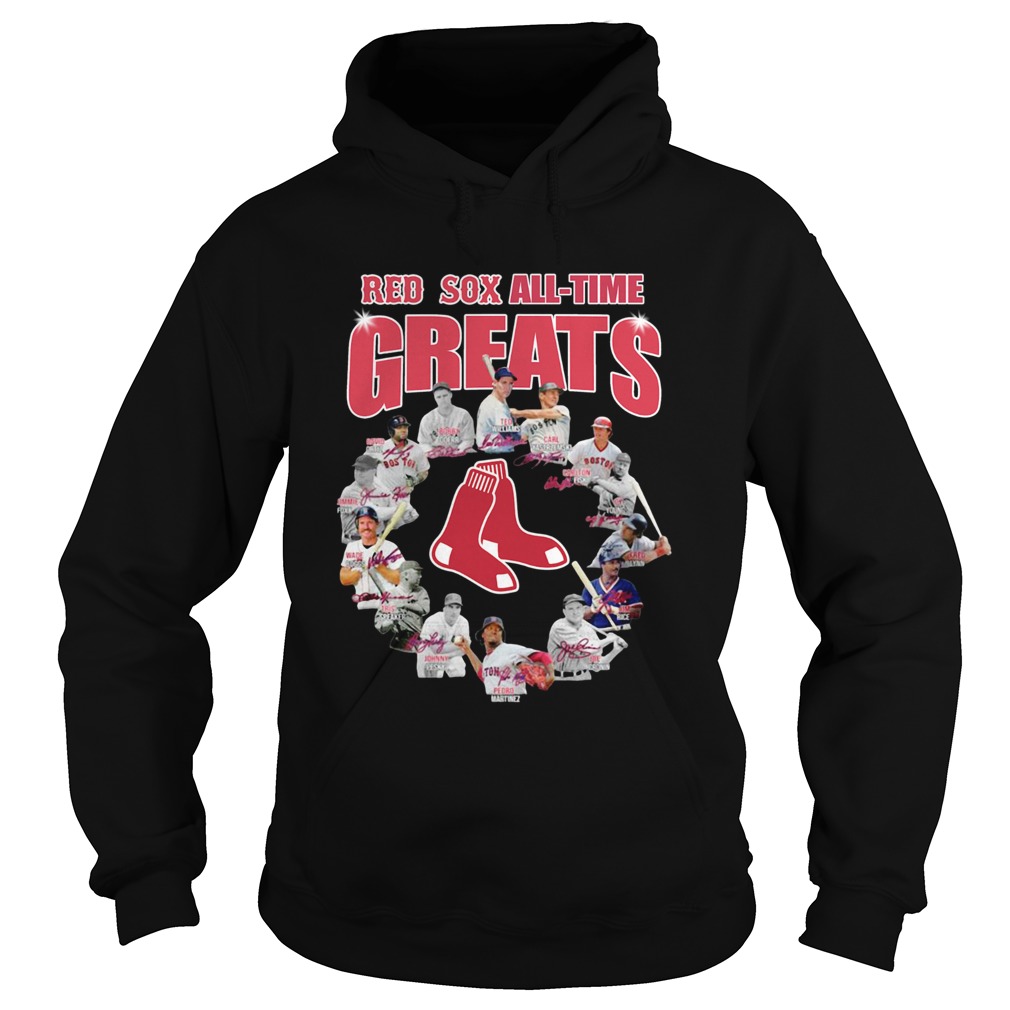 Boston Red Sox Alltime Greats Players Signatures Hoodie
