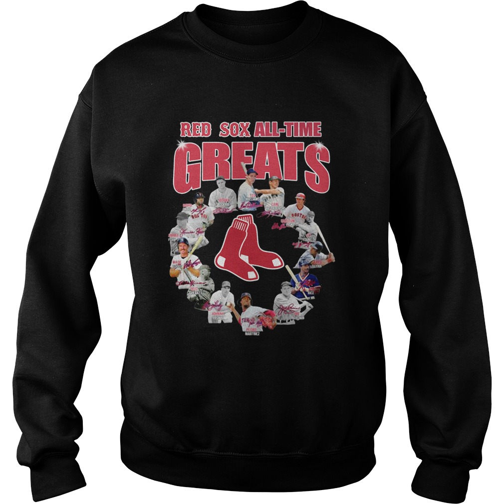 Boston Red Sox Alltime Greats Players Signatures Sweatshirt