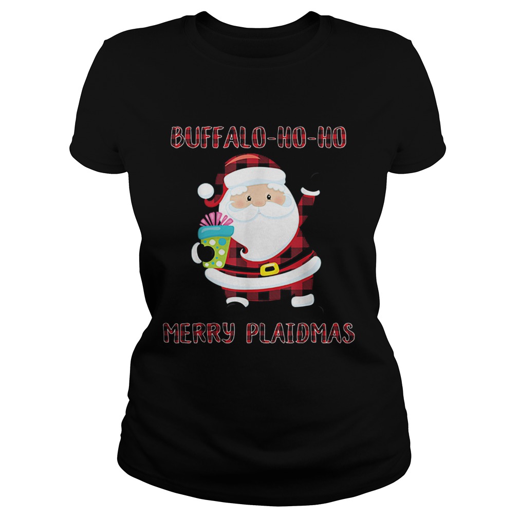 Buffalo Plaid Christmas Santa Claus Ho Ho Ho Meme Classic Ladies