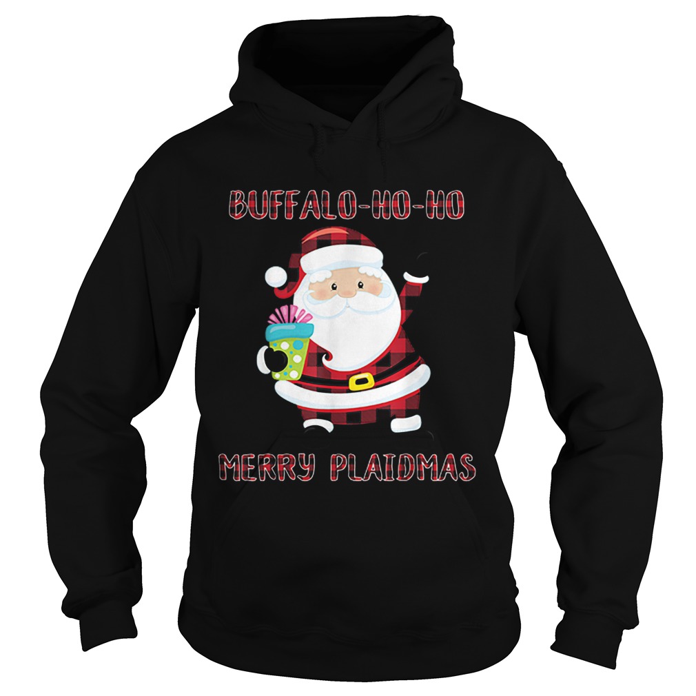 Buffalo Plaid Christmas Santa Claus Ho Ho Ho Meme Hoodie