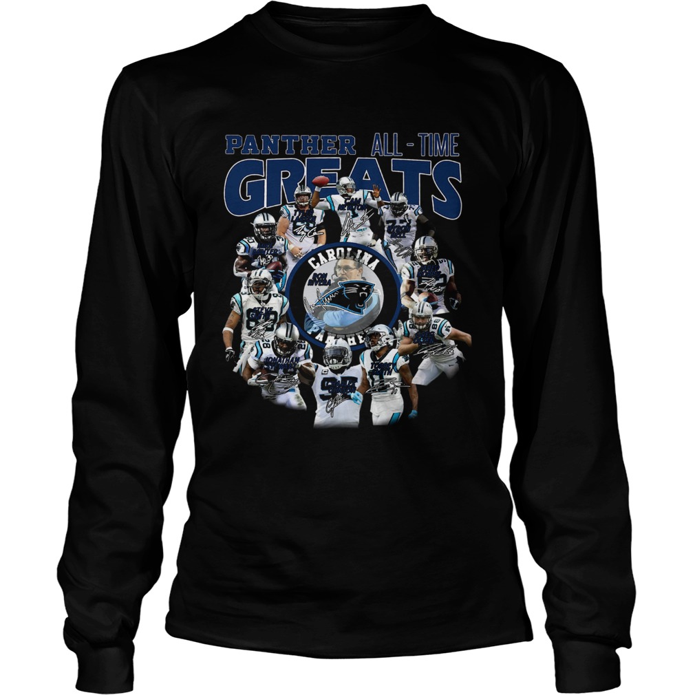 California Panthers all time greats players signatures LongSleeve