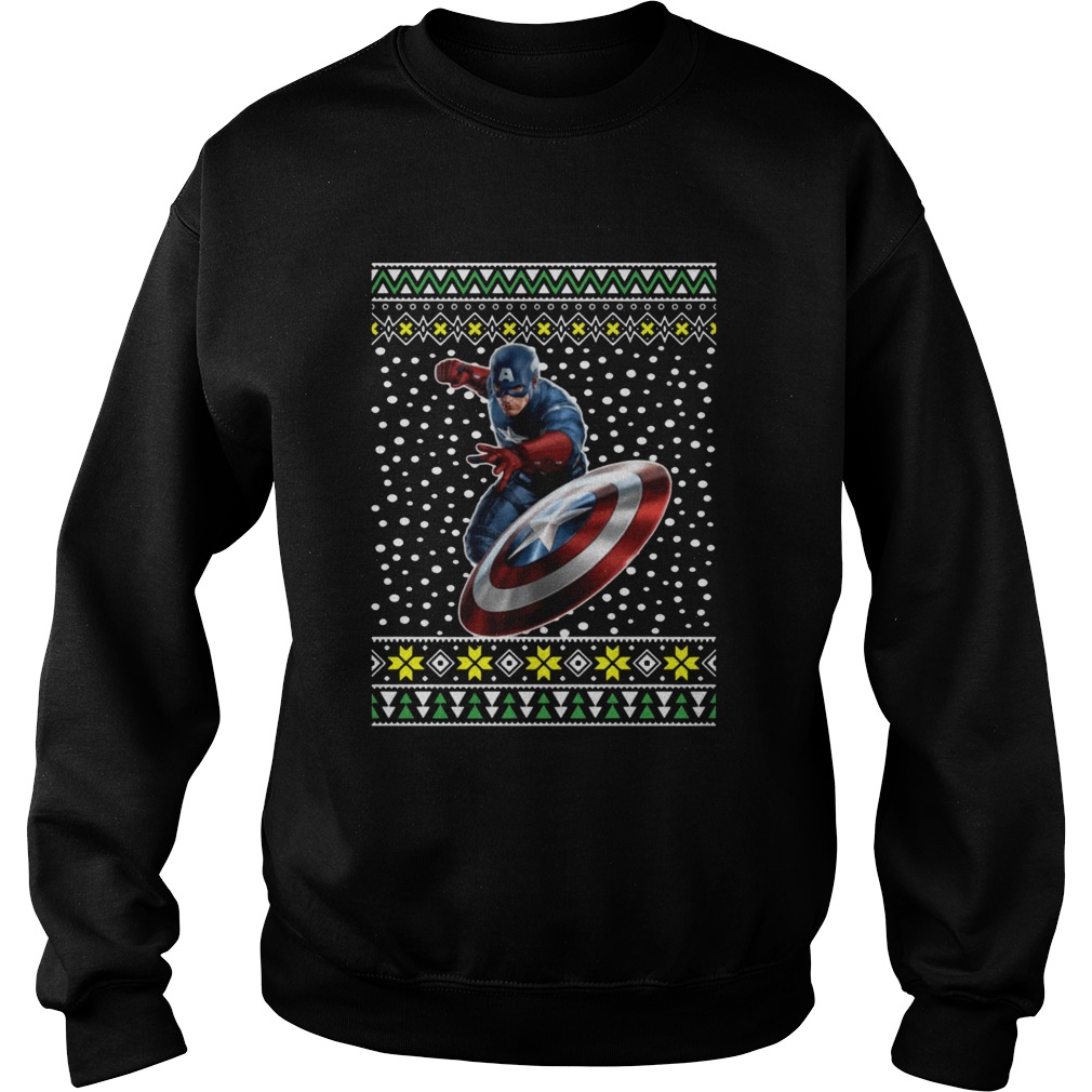 Captain America Action Ugly Christmas Sweatshirt
