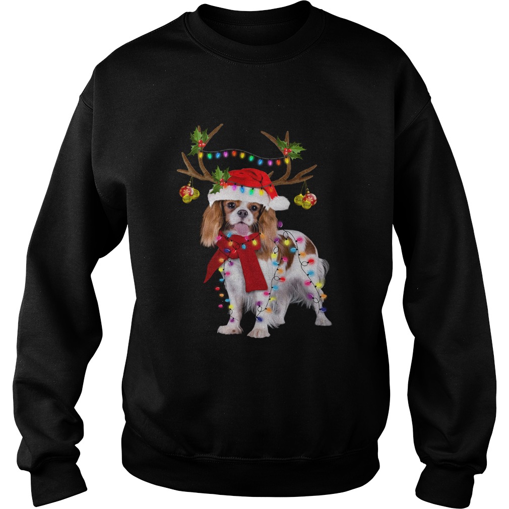 Cavalier King Gorgeous Reindeer light Christmas Sweatshirt