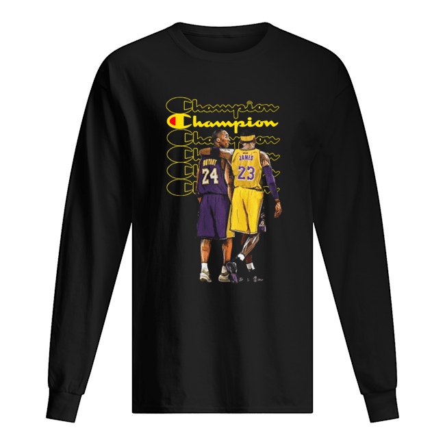 Champion Kobe Bryant and Lebron James Long Sleeved T-shirt 