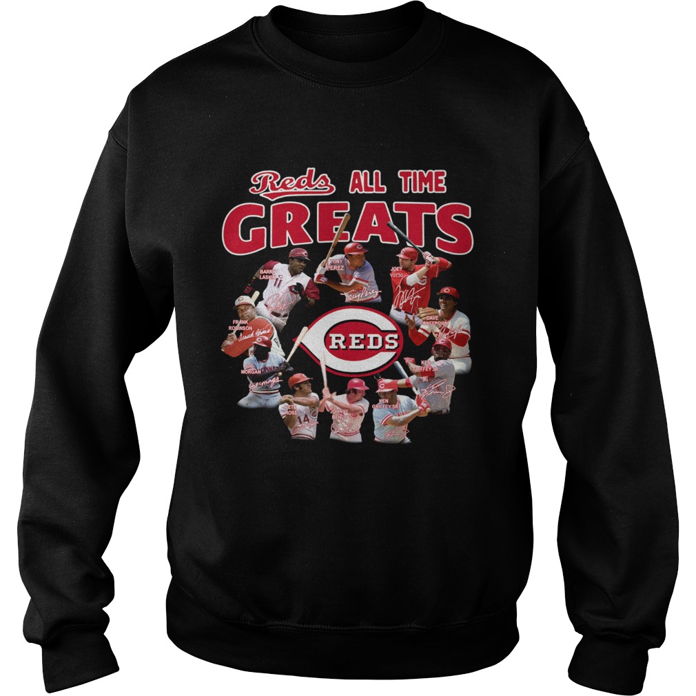 Cincinnati Reds Alltime Greats Players Signatures Sweatshirt