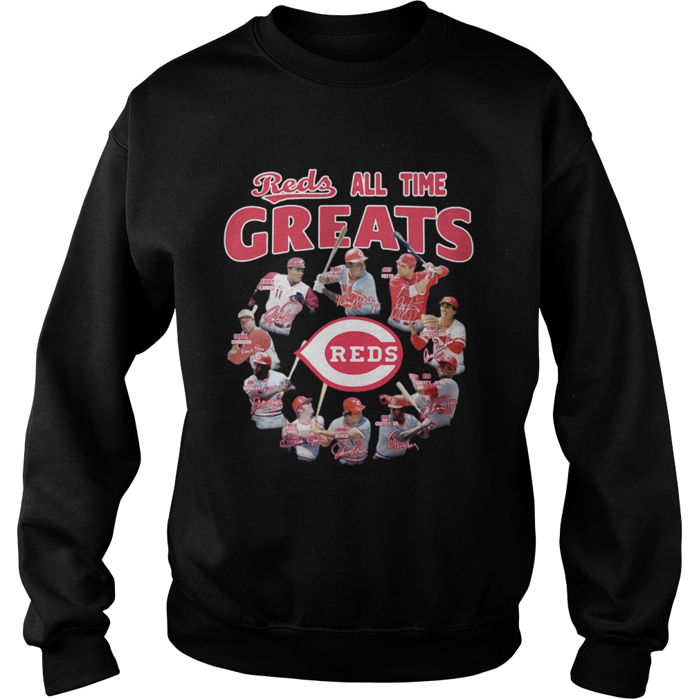 Cincinnati Reds Alltime Greats Players Signatures Sweatshirt