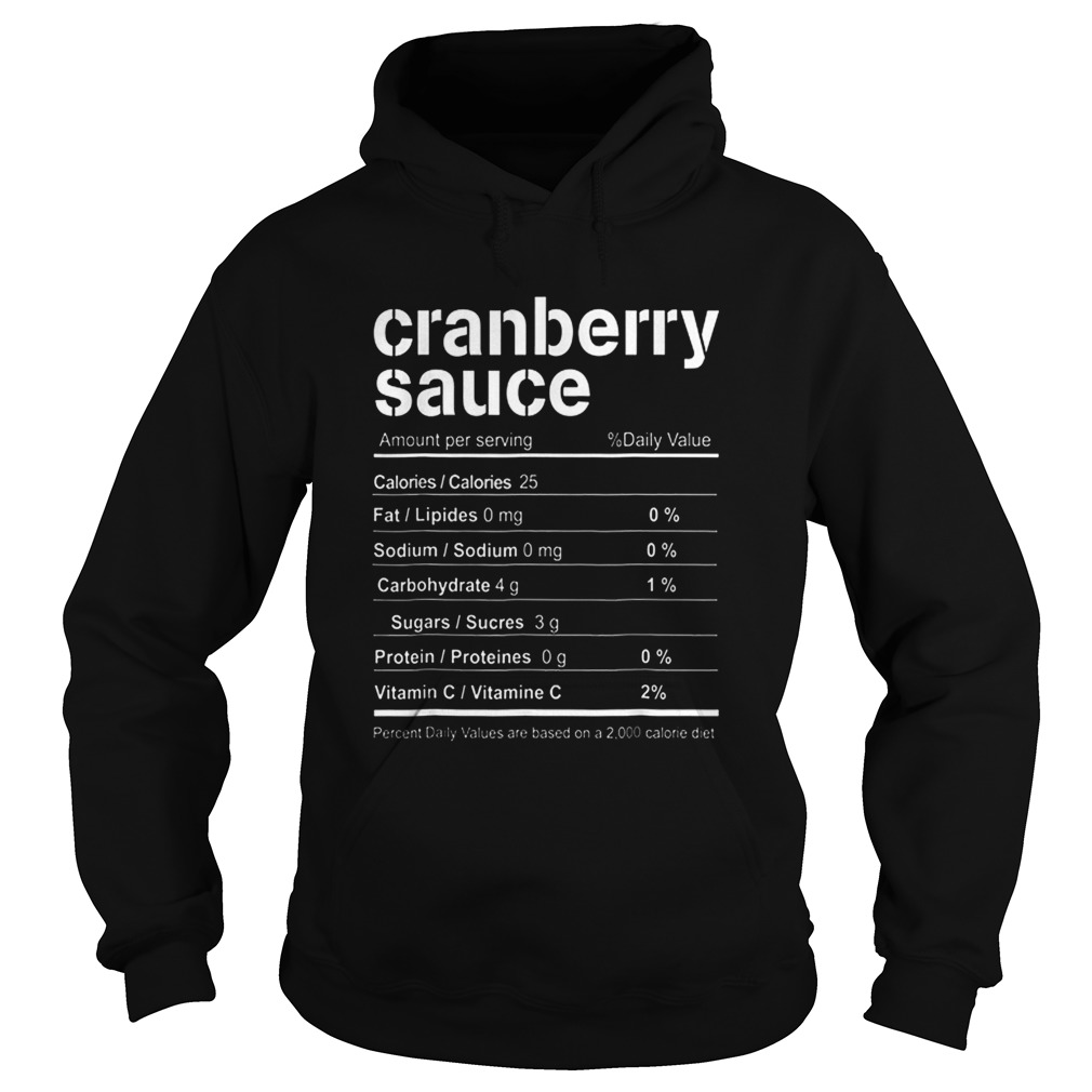Cranberry Sauce Funny Christmas Food Nutrition Facts Hoodie