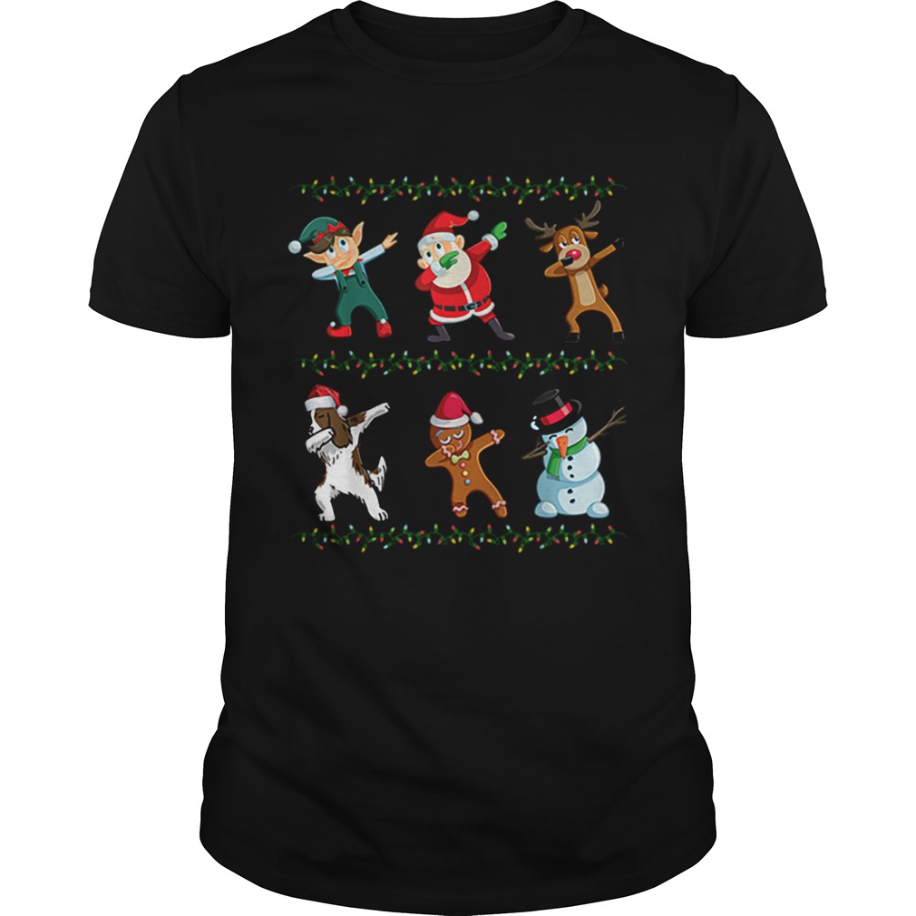 Dabbing Santa Springer Spaniel And Friends Christmas shirt
