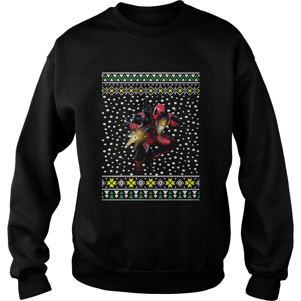 Deadpool Shooting Ugly Christmas Sweatshirt