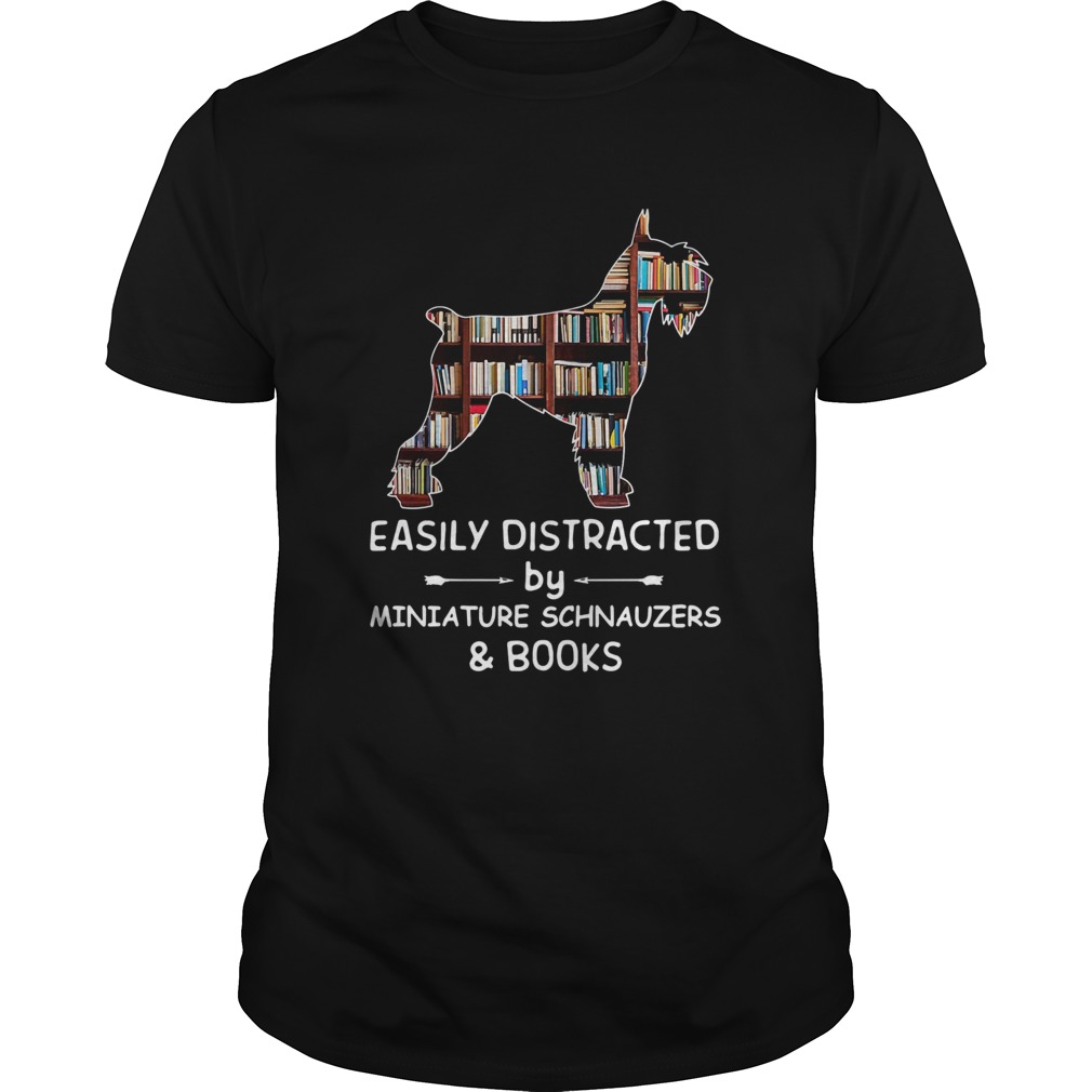 Distracted By Miniature Schnauzers And Books Crewneck shirt