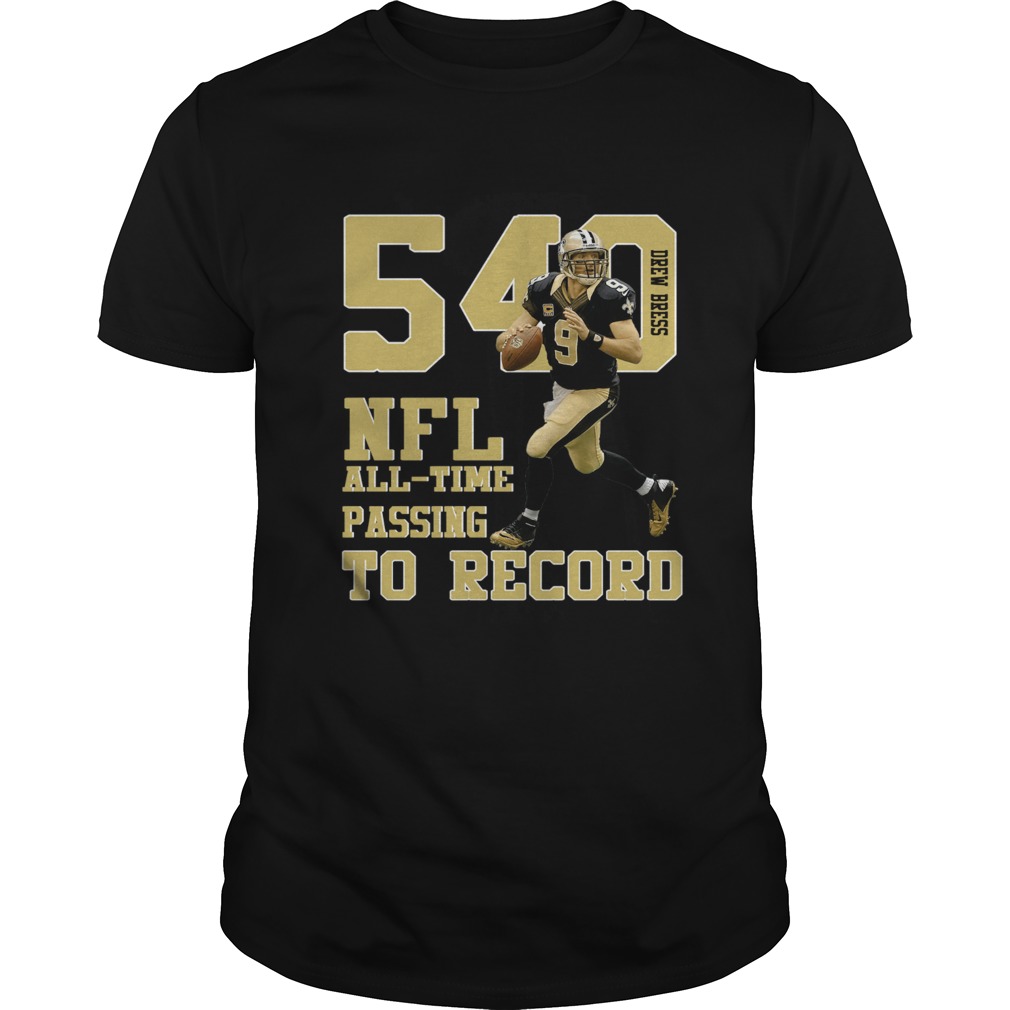 Drew Brees NFL AllTime Passing To Record 540 New Orleans Football Champions shirt