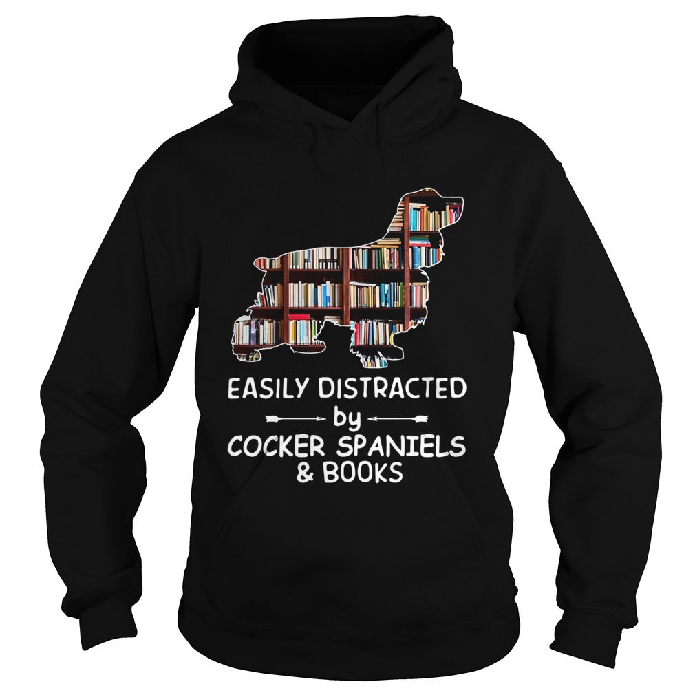 Easily Distracted By Cocker Spaniels And Books Crewneck Hoodie