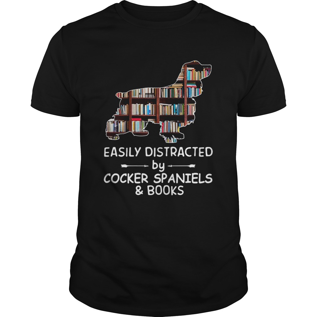 Easily Distracted By Cocker Spaniels And Books Crewneck shirt