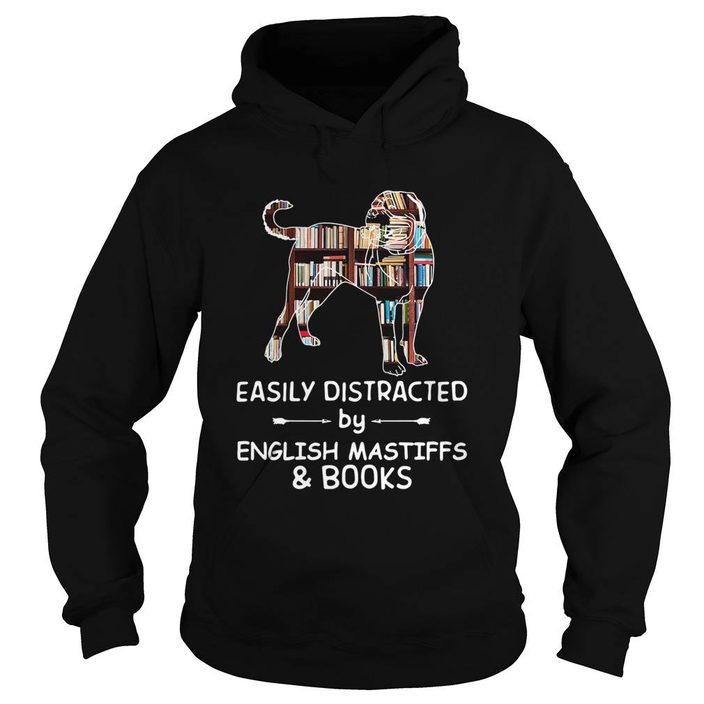 Easily Distracted By English Mastiffs And Books Crewneck Hoodie