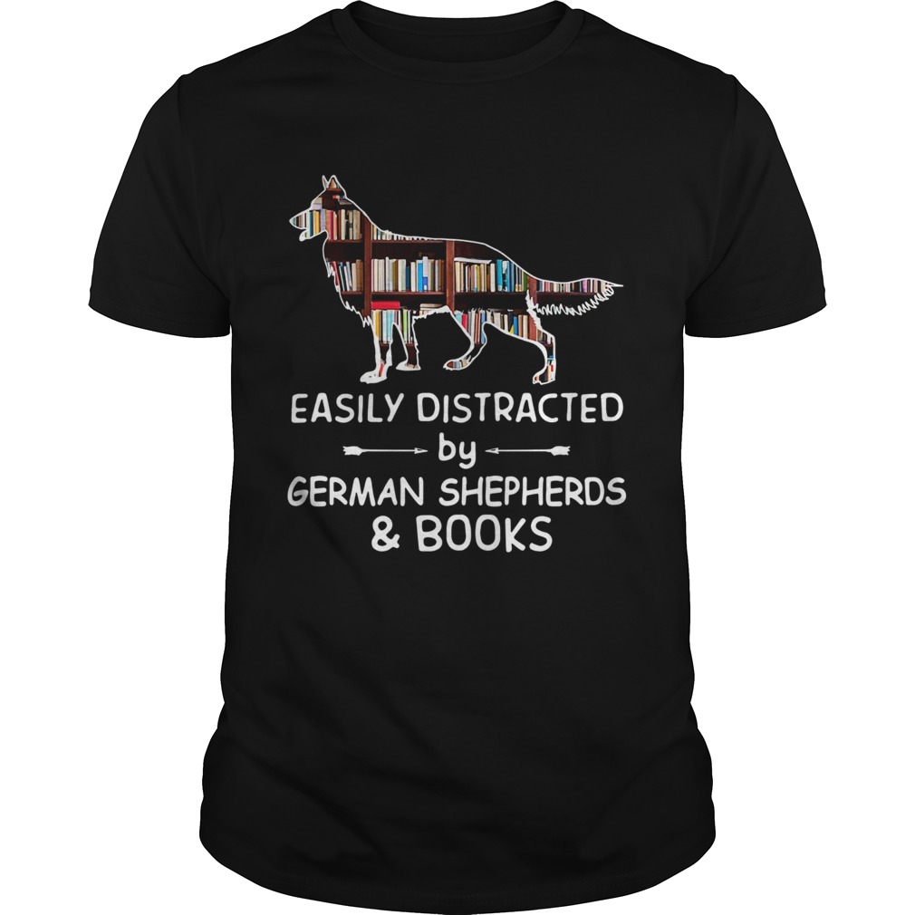 Easily Distracted By German Shephers And Books Crewneck shirt