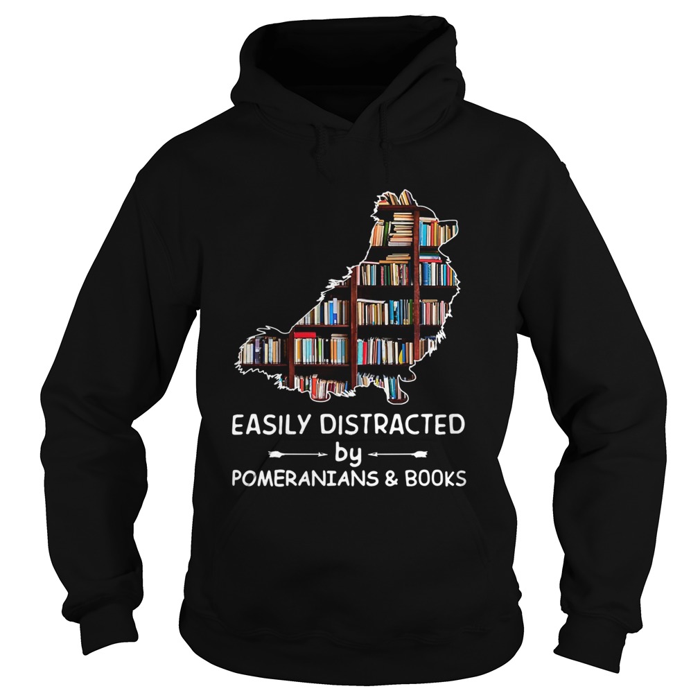 Easily Distracted By Pomeranians And Books Crewneck Hoodie