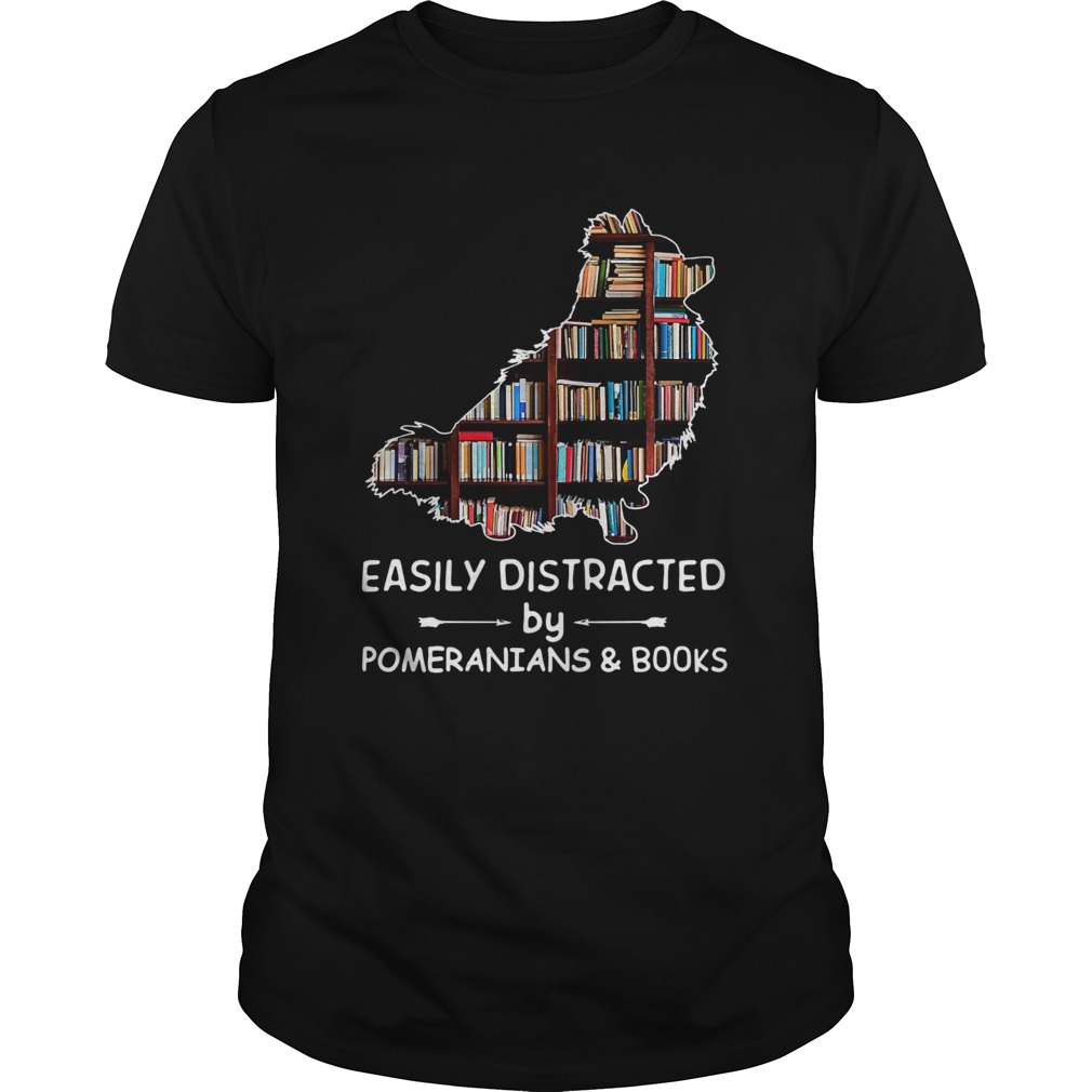 Easily Distracted By Pomeranians And Books Crewneck shirt