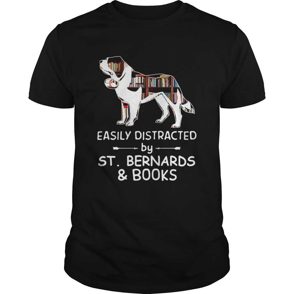 Easily Distracted By Saint Bernards And Books Crewneck shirt