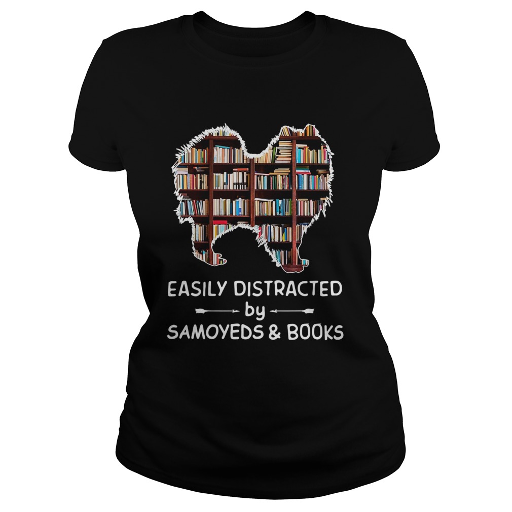 Easily Distracted By Samoyeds And Books Crewneck Classic Ladies